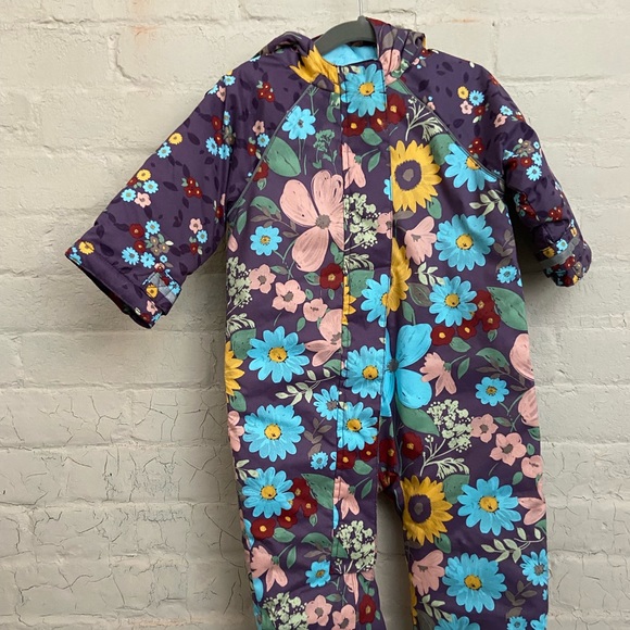 HANNA ANDERSSON snowsuit floral puffy jacket bunting waterproof botanical suit - Picture 2 of 7